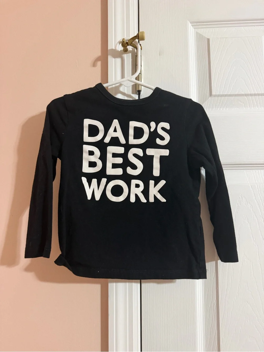 The Children's Place Black Long-Sleeve Tee with White 'Dad's Best Work' Graphic